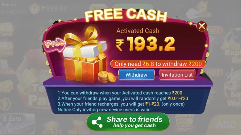 Teen Patti Master Free Cash Banner